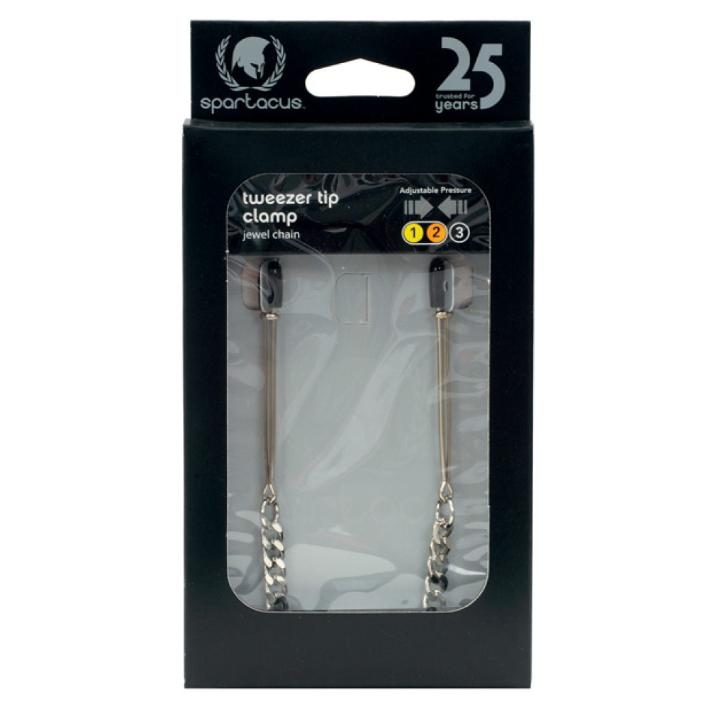 Spartacus Adjustable Tweezer Nipple Clamps w/Jewel Chain