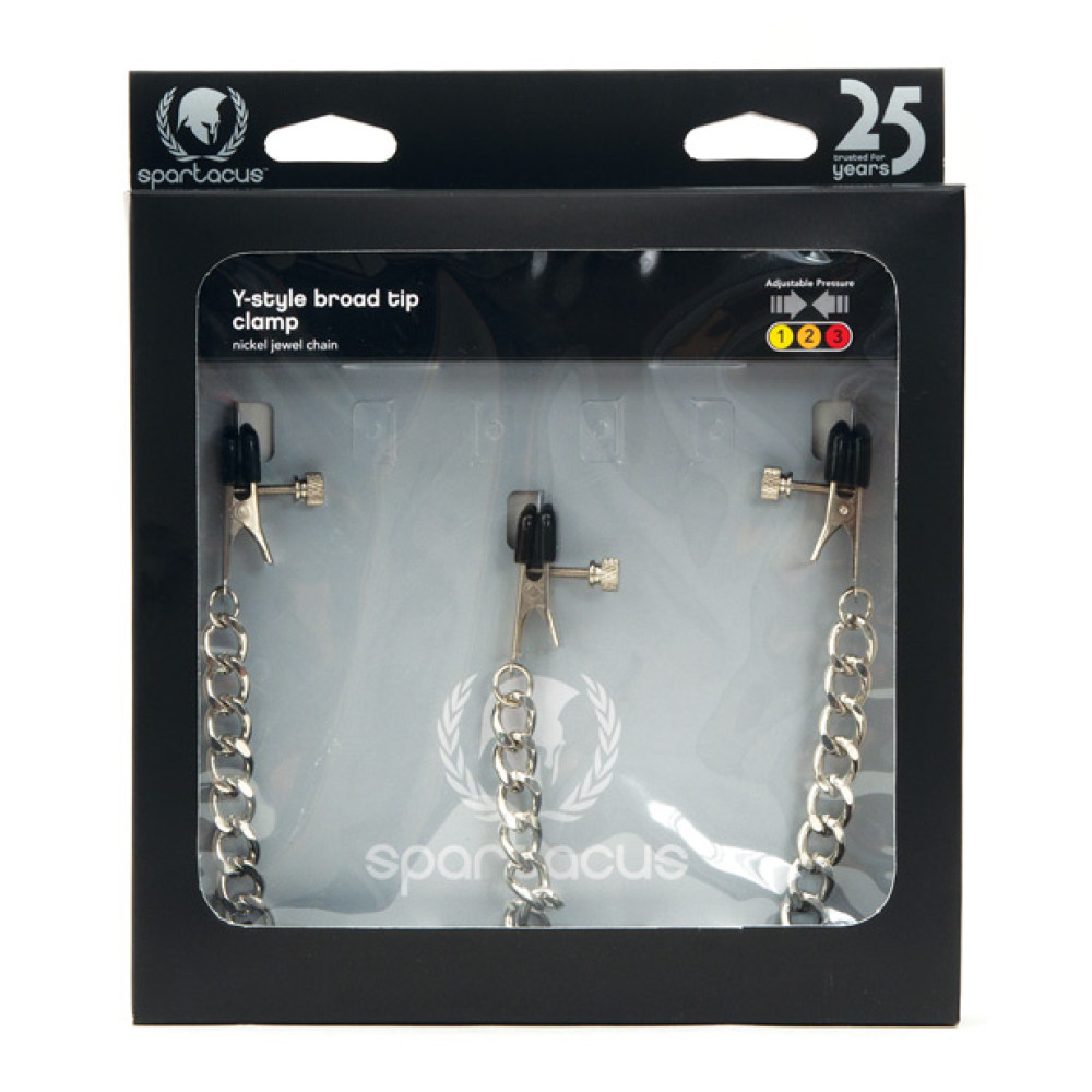 Spartacus Y-Style Broad Tip Nipple Clamps & Clit Clamp