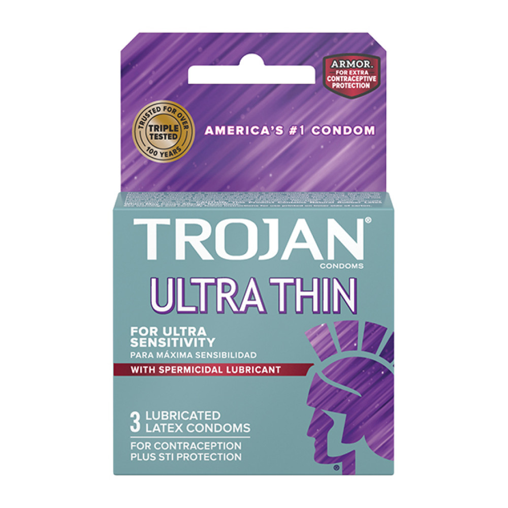 Trojan Ultra Thin Armor Spermicidal - Box of 3