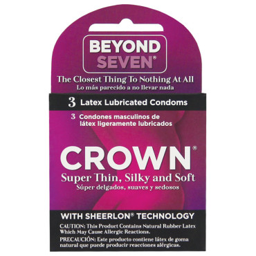 Crown Lubricated Condoms - Box of 3