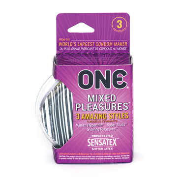 One Mixed Pleasures Condoms - Box of 3