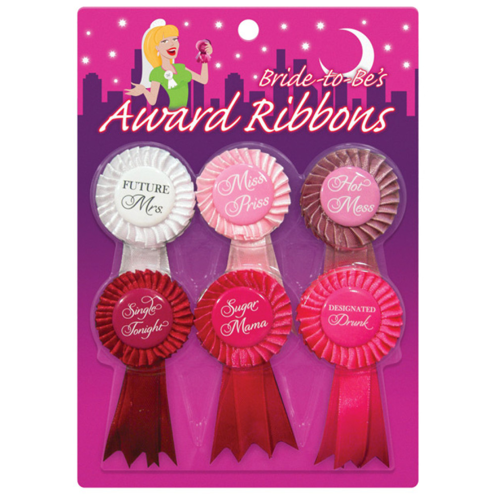 Bride to Be's Award Ribbons - Pack of 6