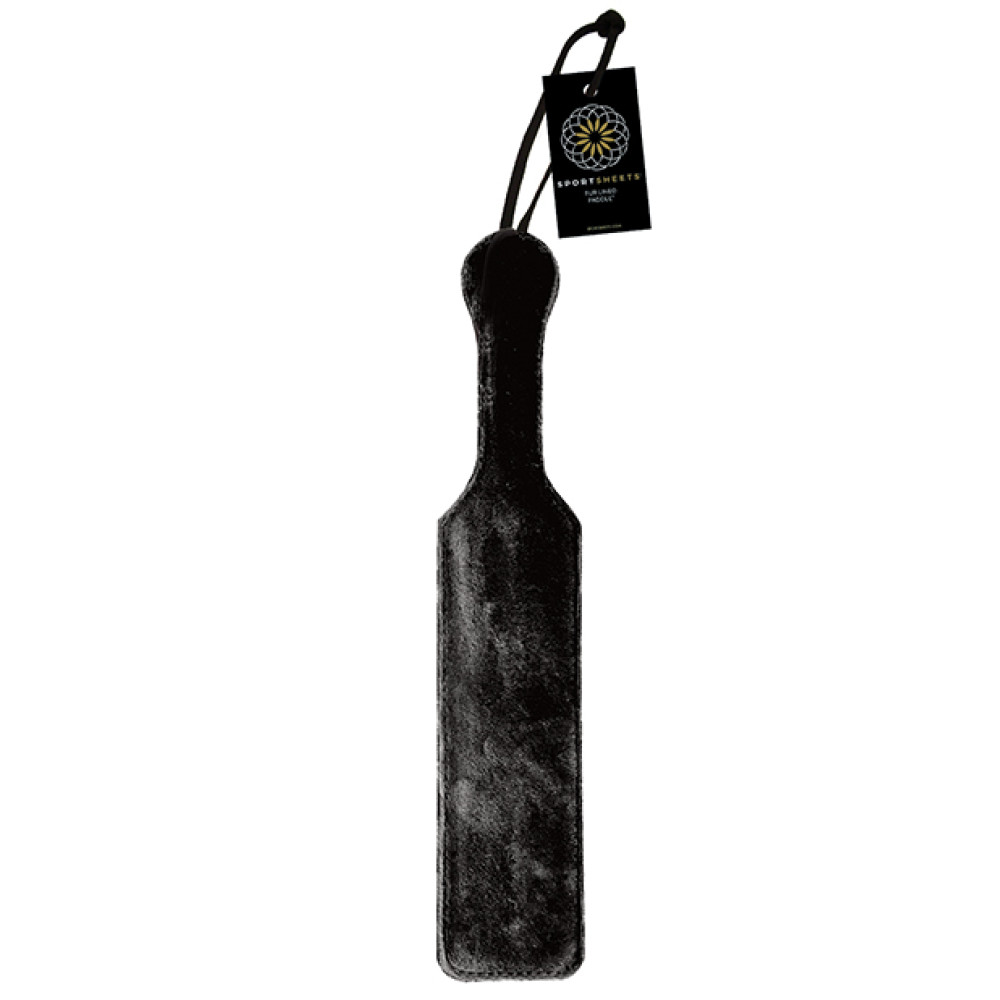 Sportsheets Leather Paddle w/Black Fur