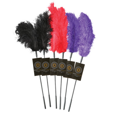 Sportsheets Ostrich Feather Ticklers - 6 of Asst. Colors