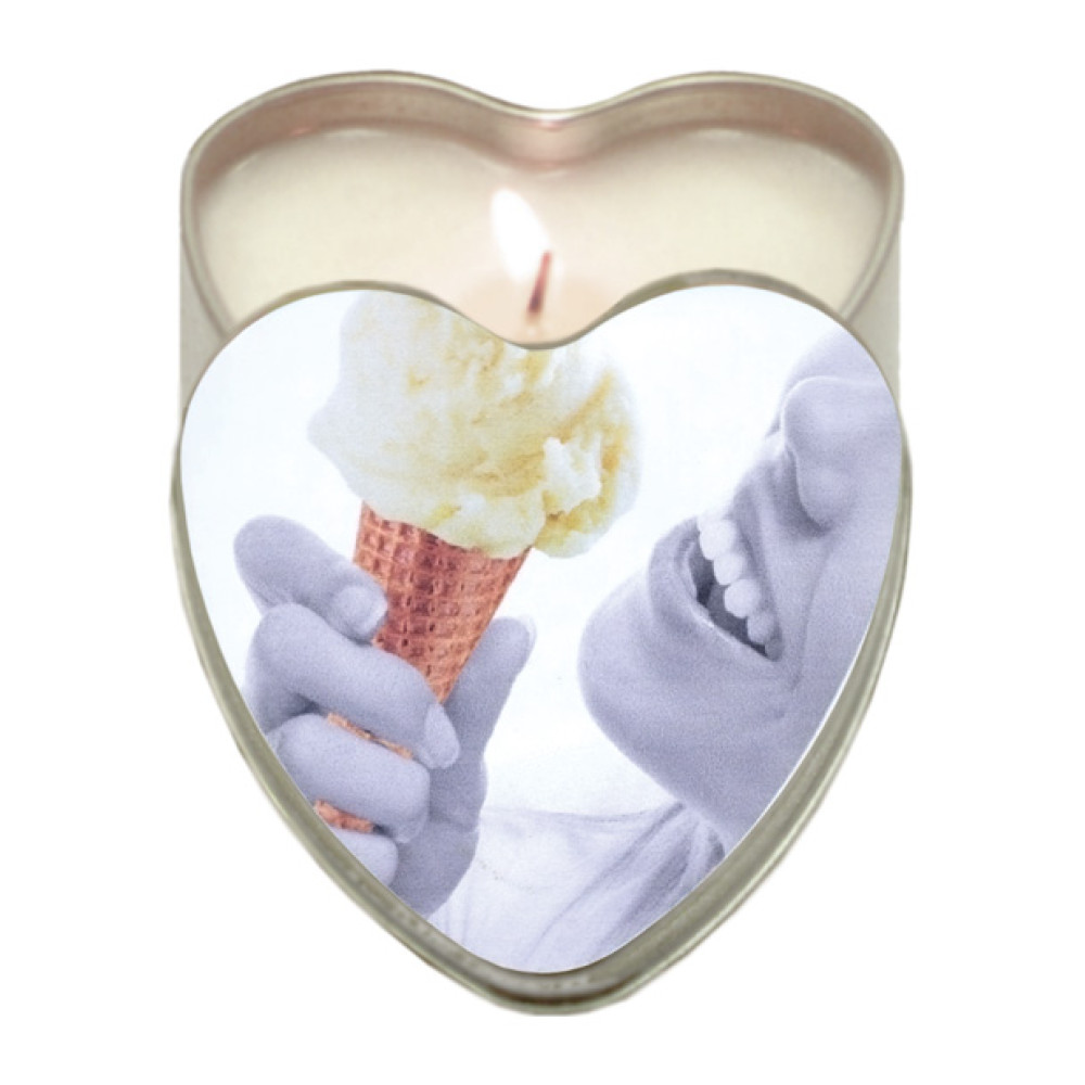 Earthly Body Suntouched Hemp Edible Candle - 4.7 oz Heart Tin Vanilla