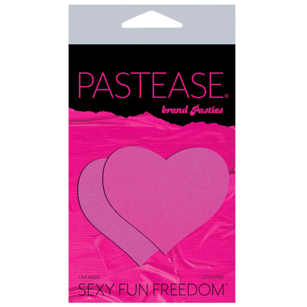 Pastease Basic Heart Black Light Reactive - Neon Pink O/S