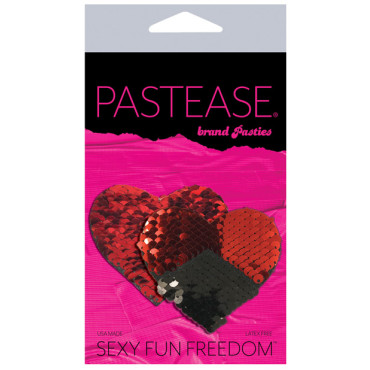 Pastease Premium Color Changing Flip Sequins Hearts - Red/Black O/S