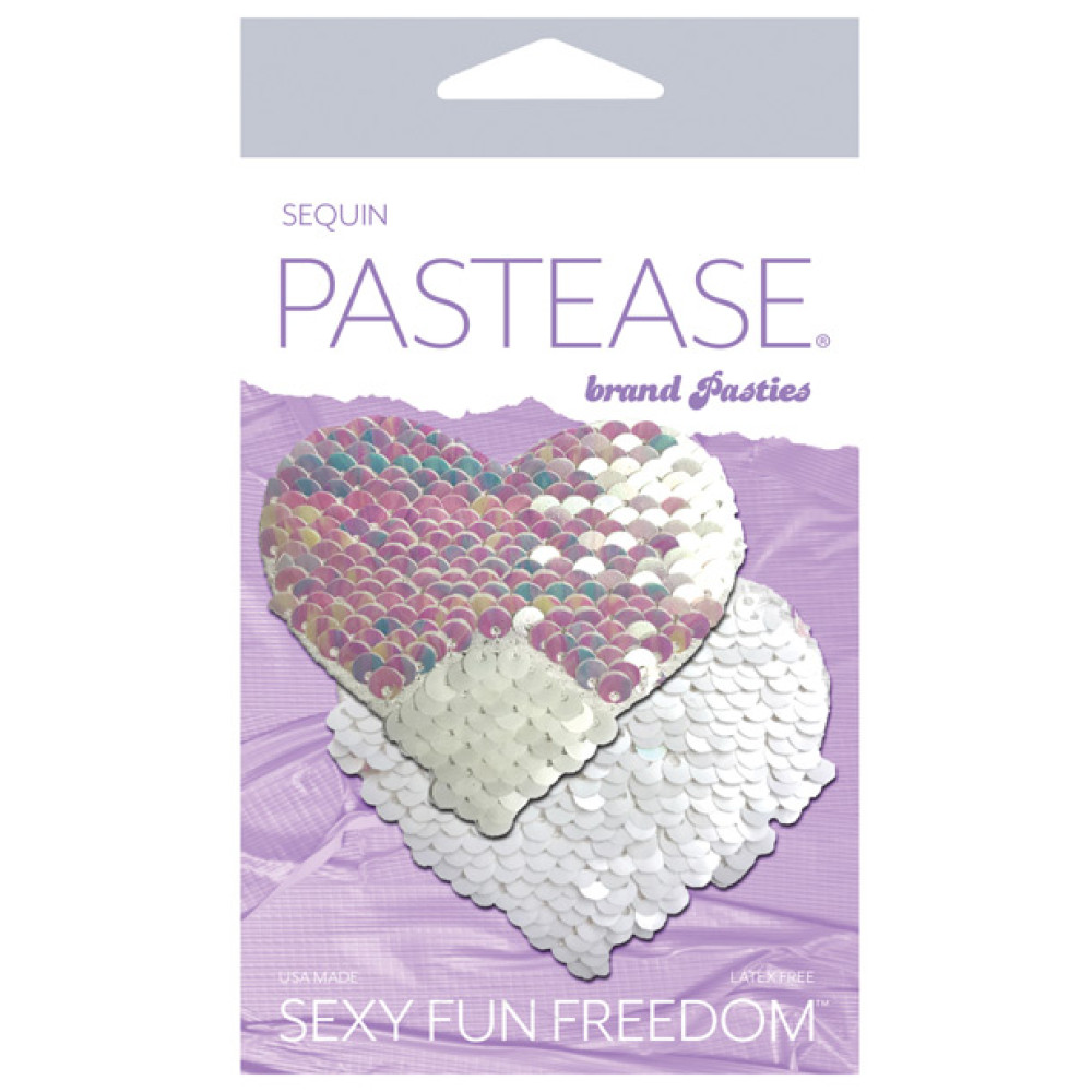 Pastease Premium Color Changing Flip Sequins Heart - Pearl/White O/S