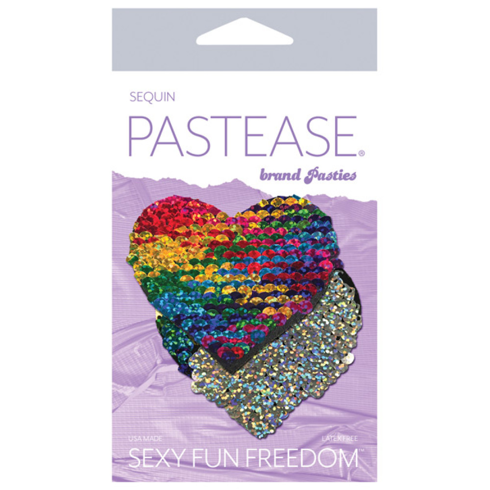 Pastease Premium Color Changing Flip Sequins Heart - Rainbow O/S