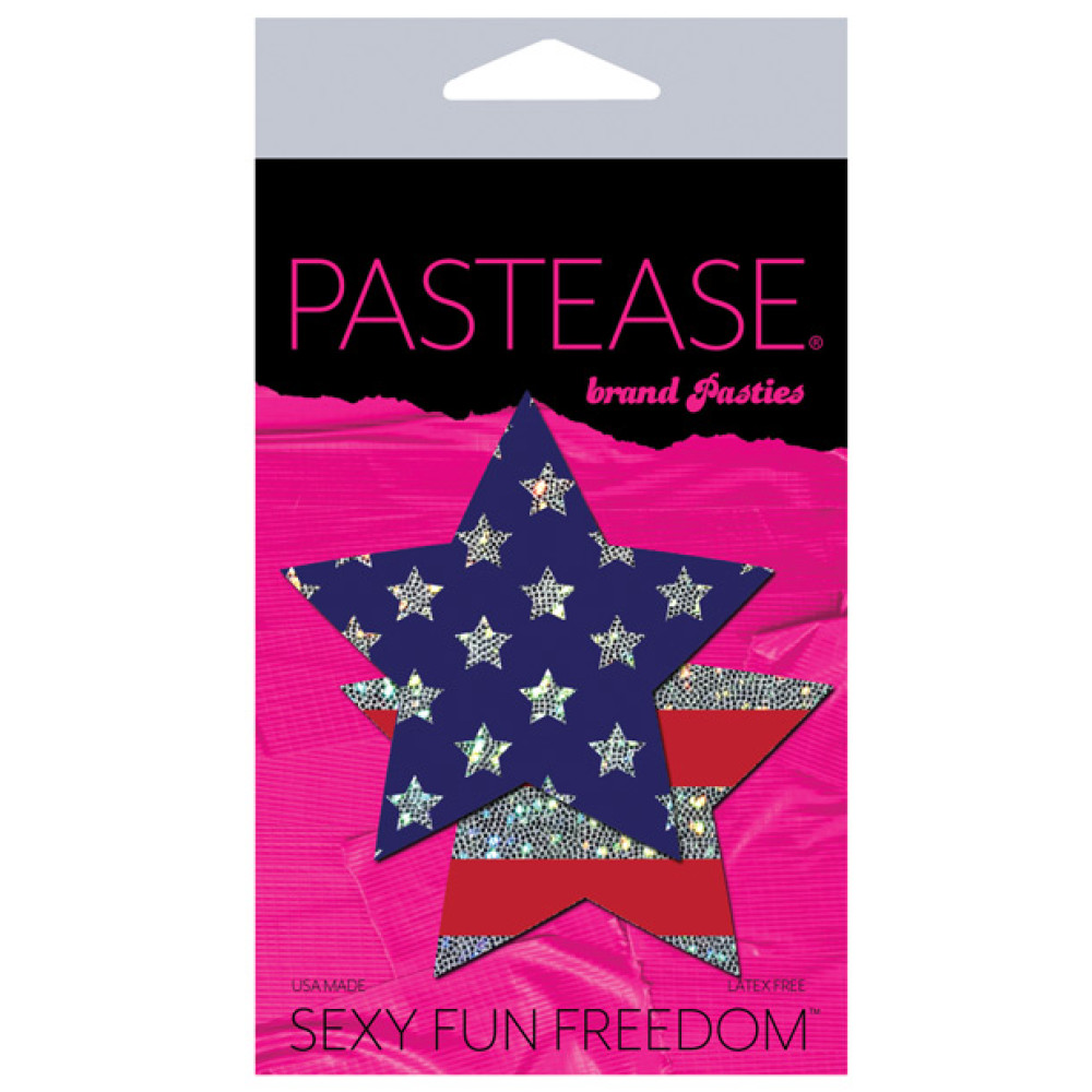 Pastease Premium Glitter Patriotic Star - Red/Blue O/S