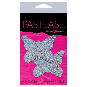 Pastease Premium  Glitter Butterfly - Silver O/S