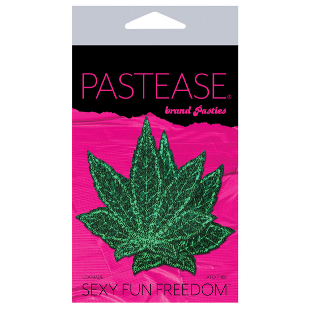 Pastease Premium Glitter Marijuana Leafs - Green O/S