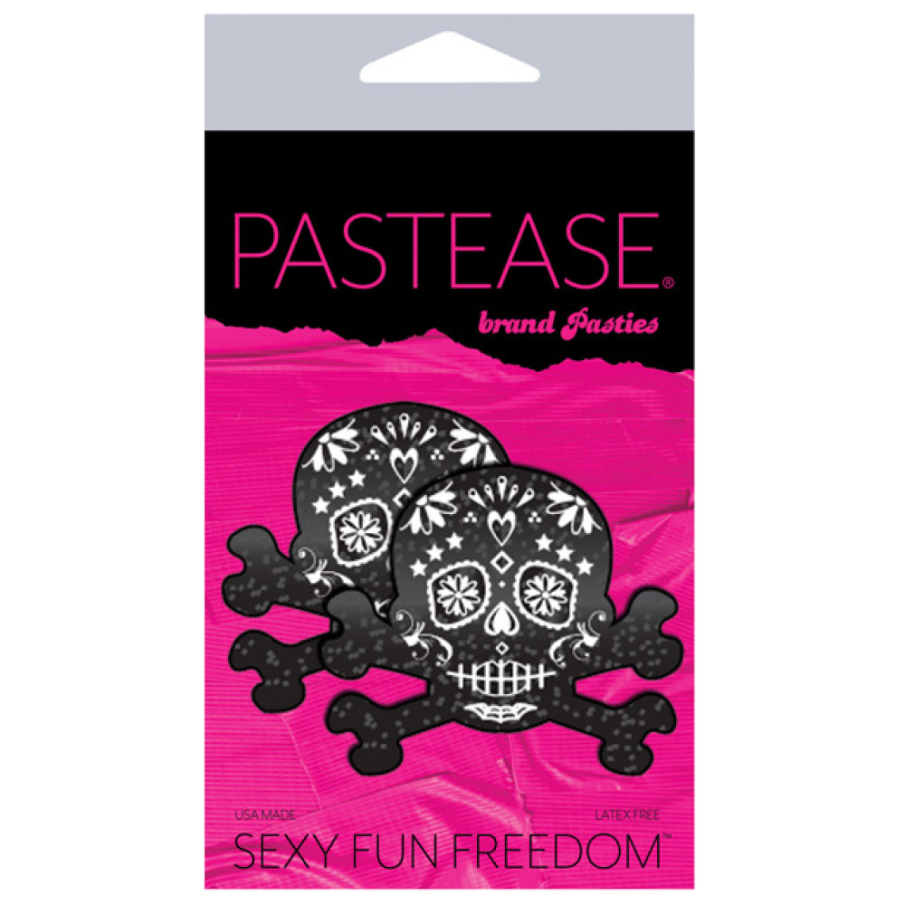 Pastease Premium Day of the Dead Skull - Black/White O/S