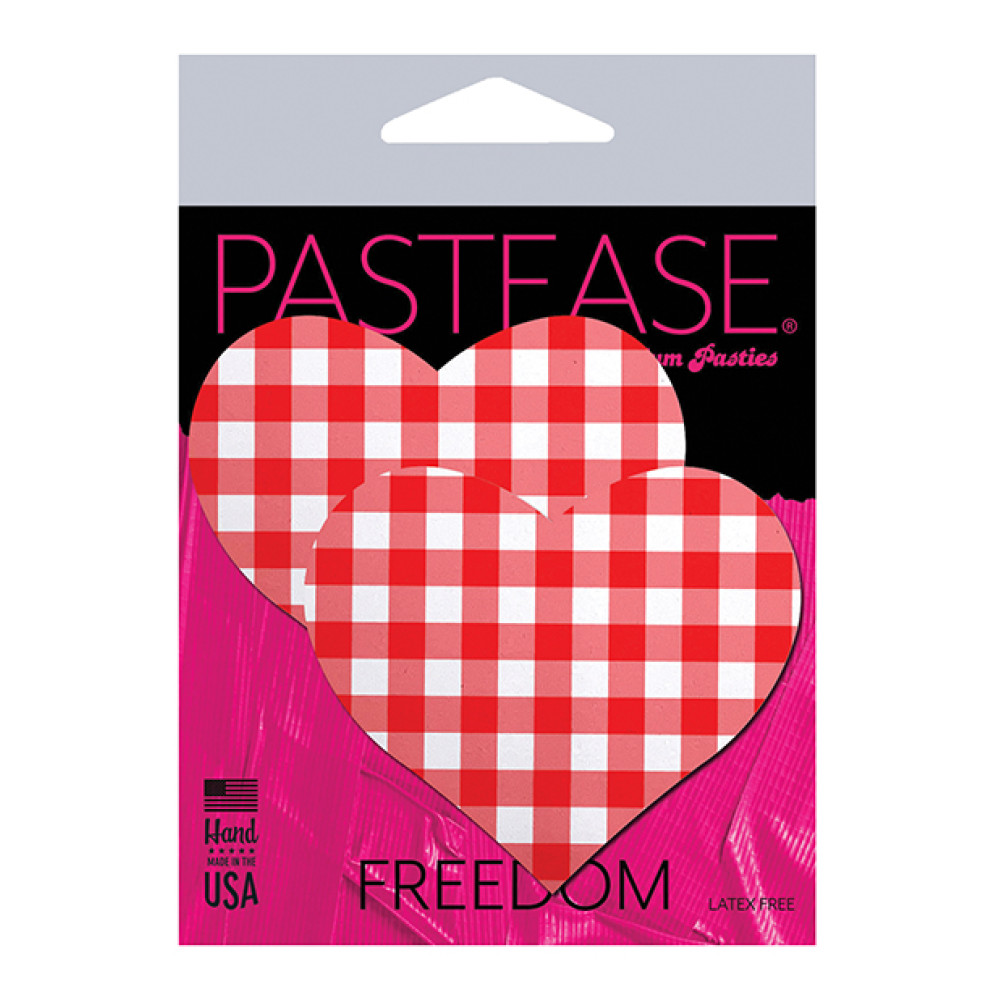 Pastease Premium Gingham Heart - Red O/S
