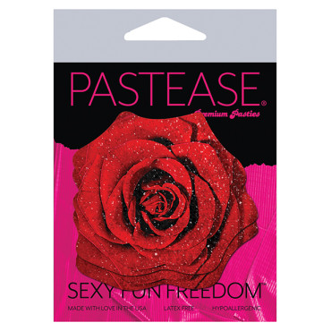Pastease Premium Glitter Velvet Blooming Rose - Red O/S
