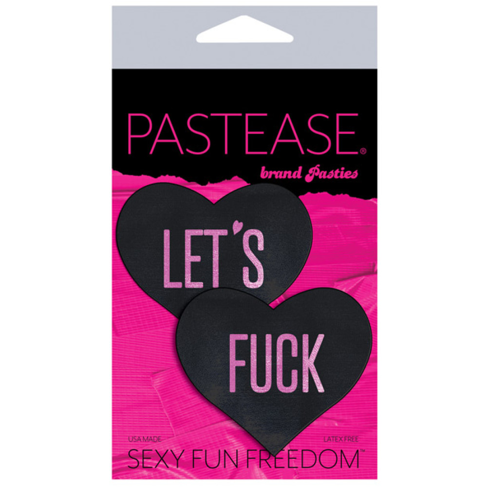 Pastease Premium Let's Fuck Hearts - Black O/S