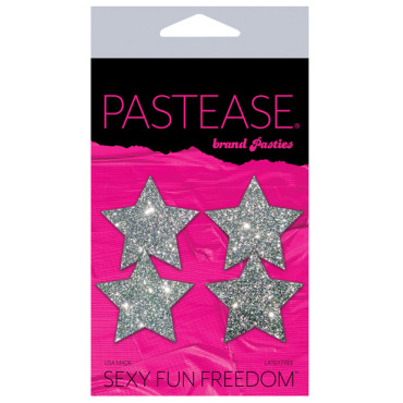 Pastease Premium Petites Glitter Star - Silver O/S Pack of 2 Pair