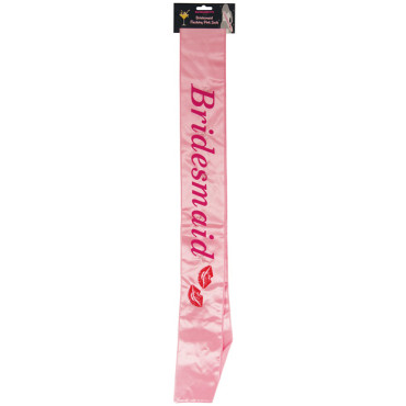 Bachelorette Bridesmaid Flashing Sash w/Kisses - Pink