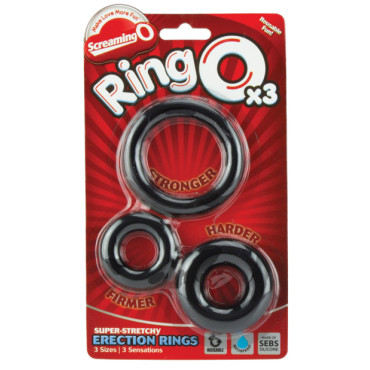 Screaming O RingO - Black Pack of 3