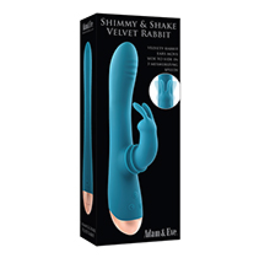 Adam & Eve Shimmy & Shake Velvet Rabbit - Teal