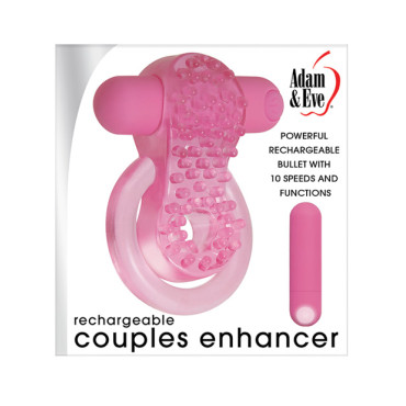Adam & Eve Couples Enhancer Rechargeable Cock Ring - Pink