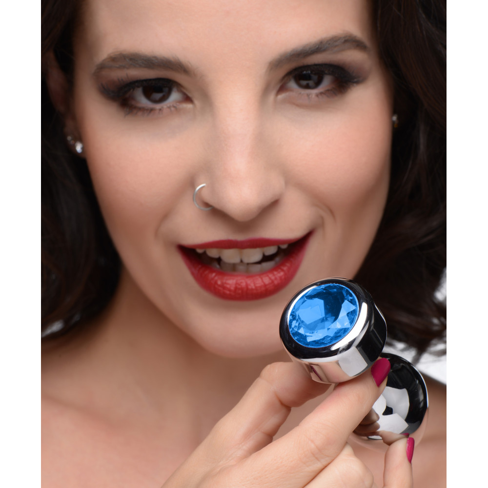 Blue Gem Weighted Anal Plug - Medium