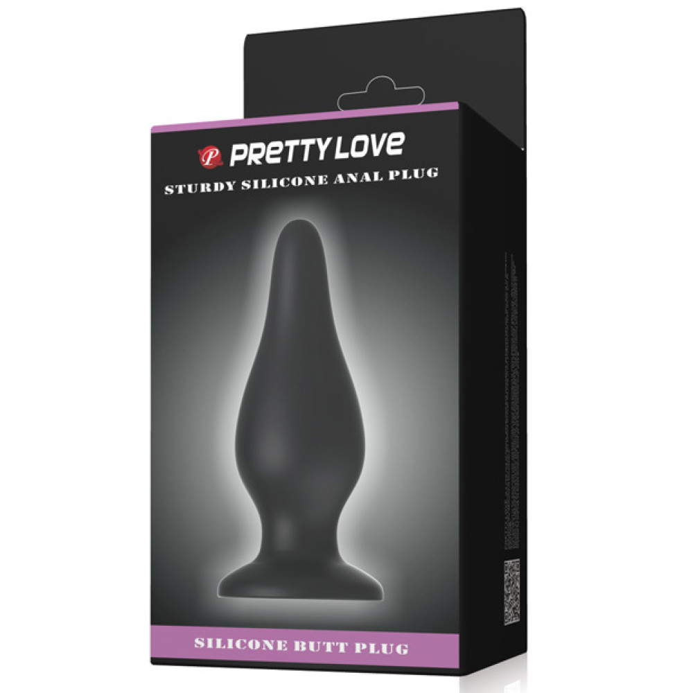 Pretty Love 6.1" Sturdy Silicone Anal Plug - Black
