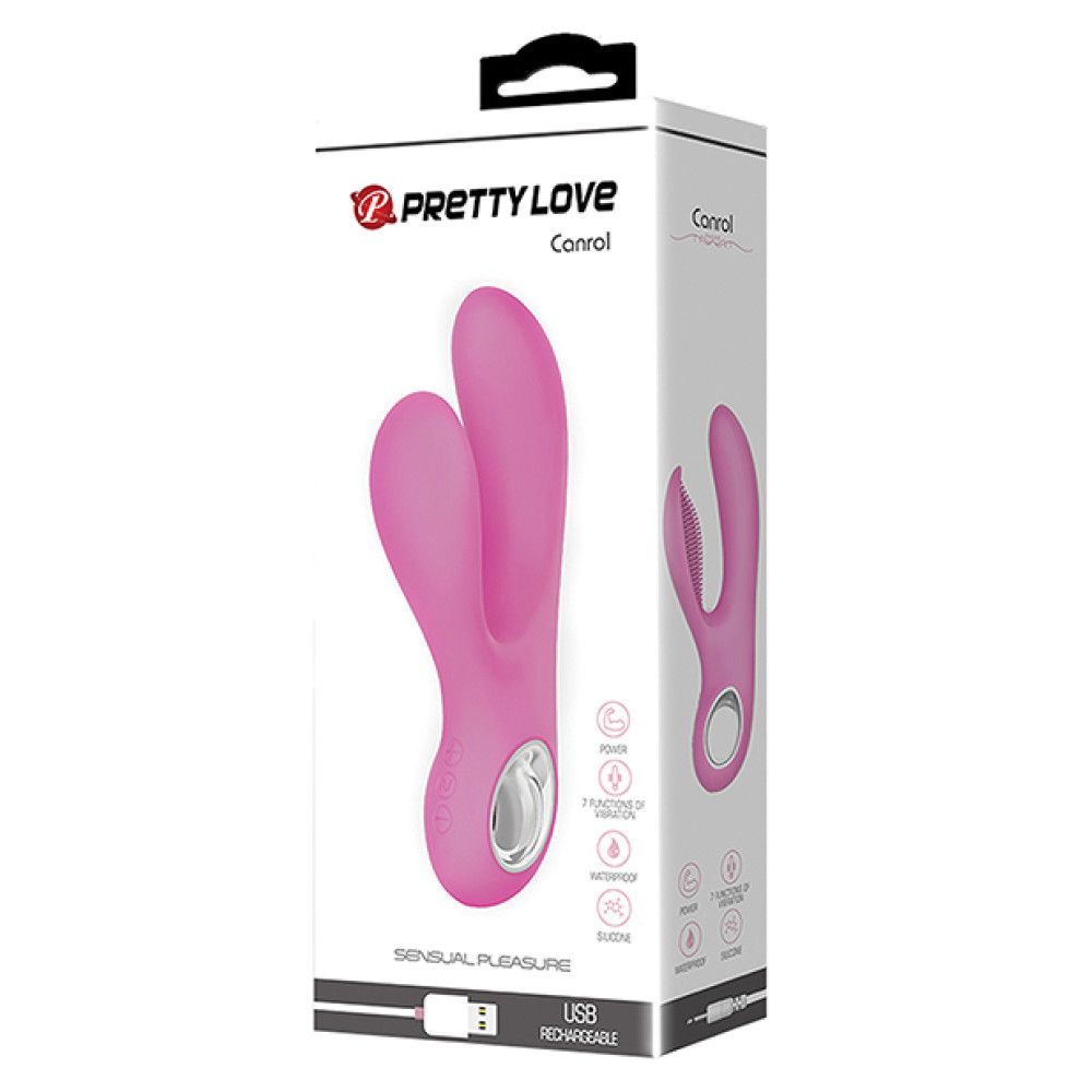 Pretty Love Canrol Nubby Rabbit Vibe - 7 Function Pastel Pink Pretty Love Canrol Nubby Rabbit Vibe - 7 Function Pastel Pink