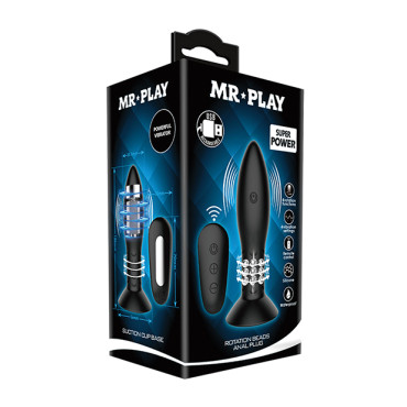 Mr. Play Rotating Bead Butt Plug - Black
