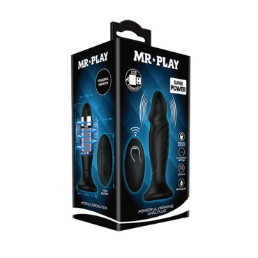 Mr. Play Phallic Vibrating Anal Plug - Black