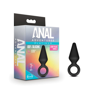 Blush Anal Adventures Platinum Silicone Loop Plug - Small Black