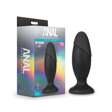 Blush Anal Adventures Platinum Silicone Rocket Plug - Black