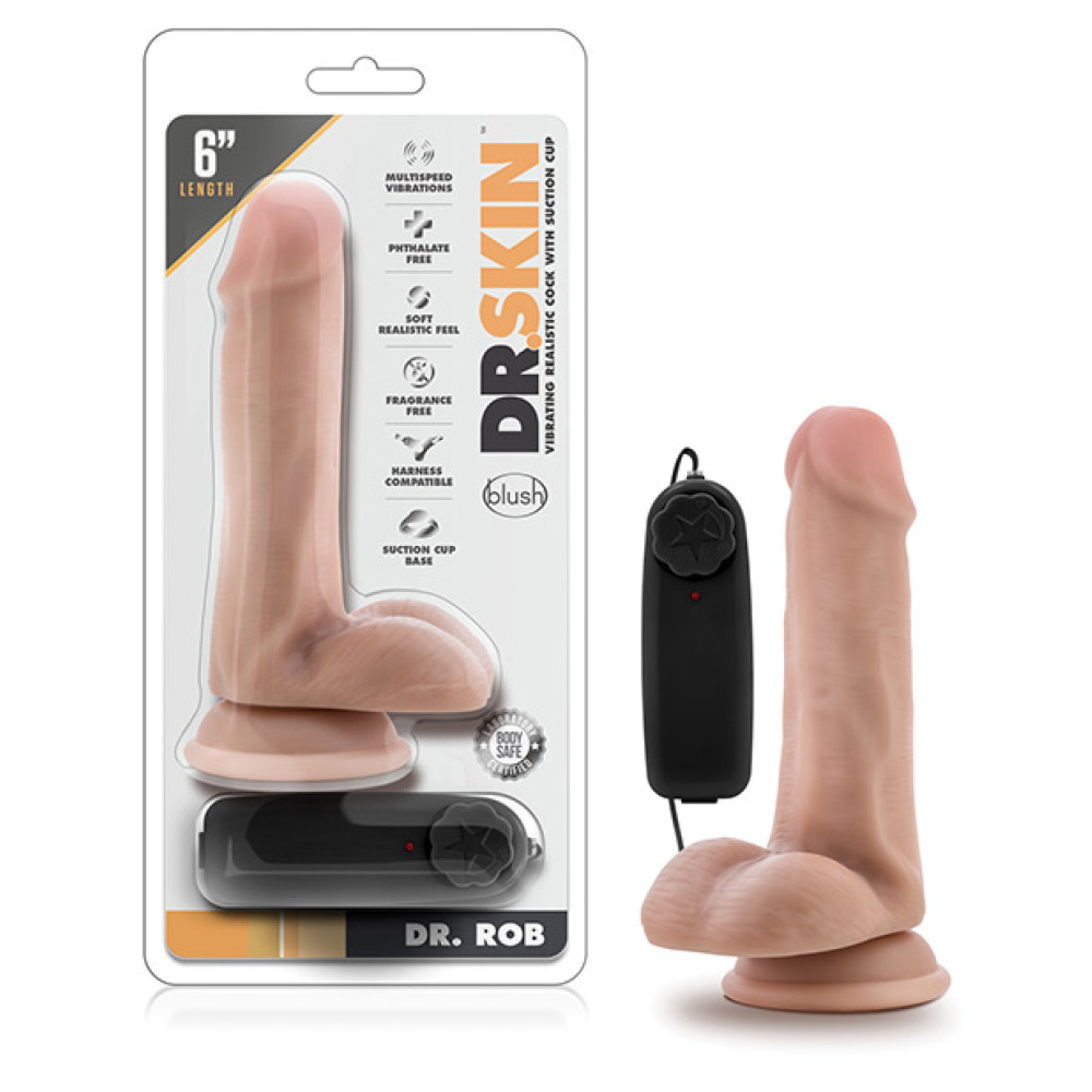 Blush Dr. Skin Dr. Rob 6" Cock w/Suction Cup - Vanilla