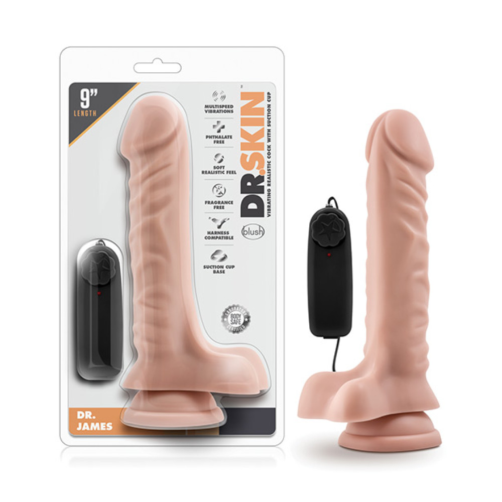 Blush Dr. Skin Dr. James 9" Cock w/Suction Cup - Vanilla