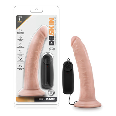 Blush Dr. Skin Dr. Dave 7" Cock w/Suction Cup - Vanilla