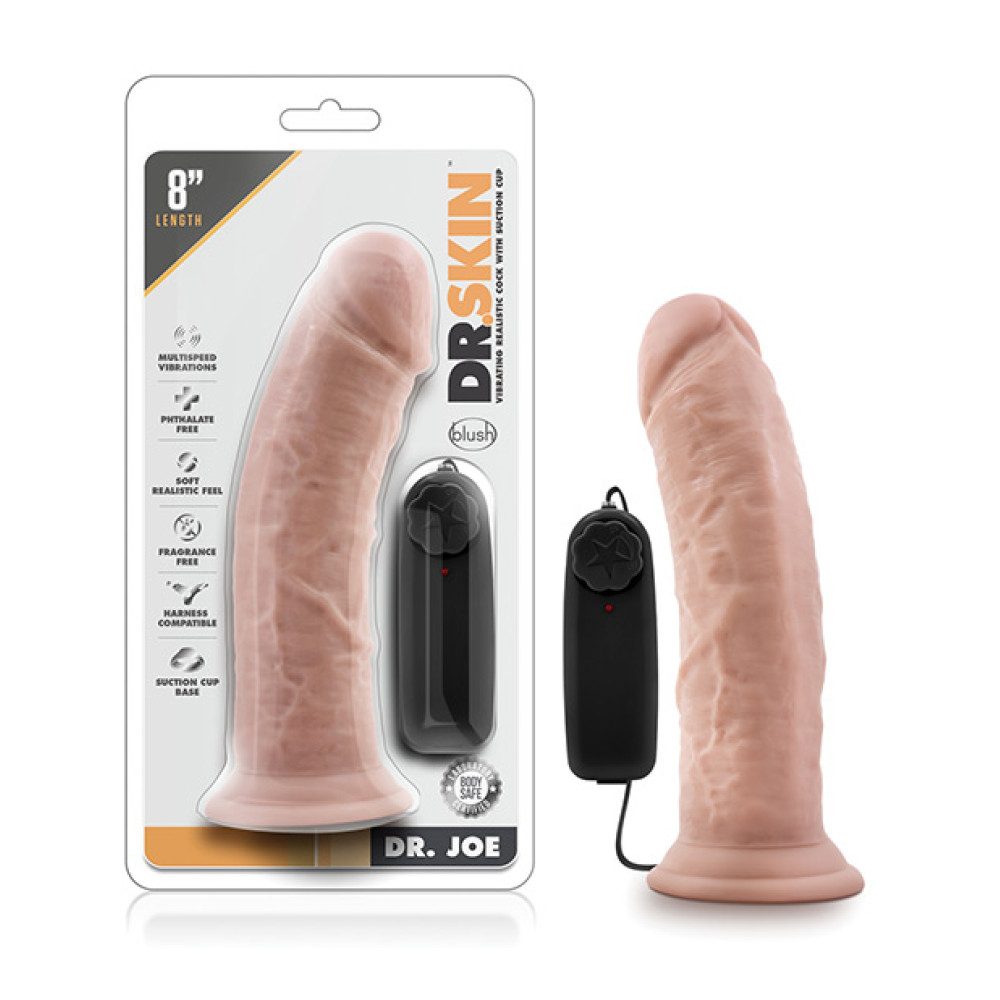 Blush Dr. Skin Dr. Joe 8" Cock w/Suction Cup - Vanilla