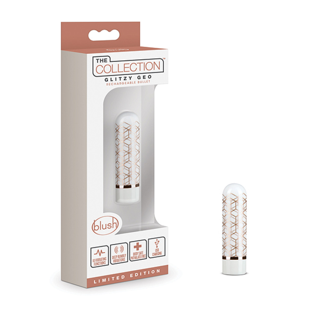 Blush The Collection Glitzy Geo Rechargeable Bullet - Rose Gold