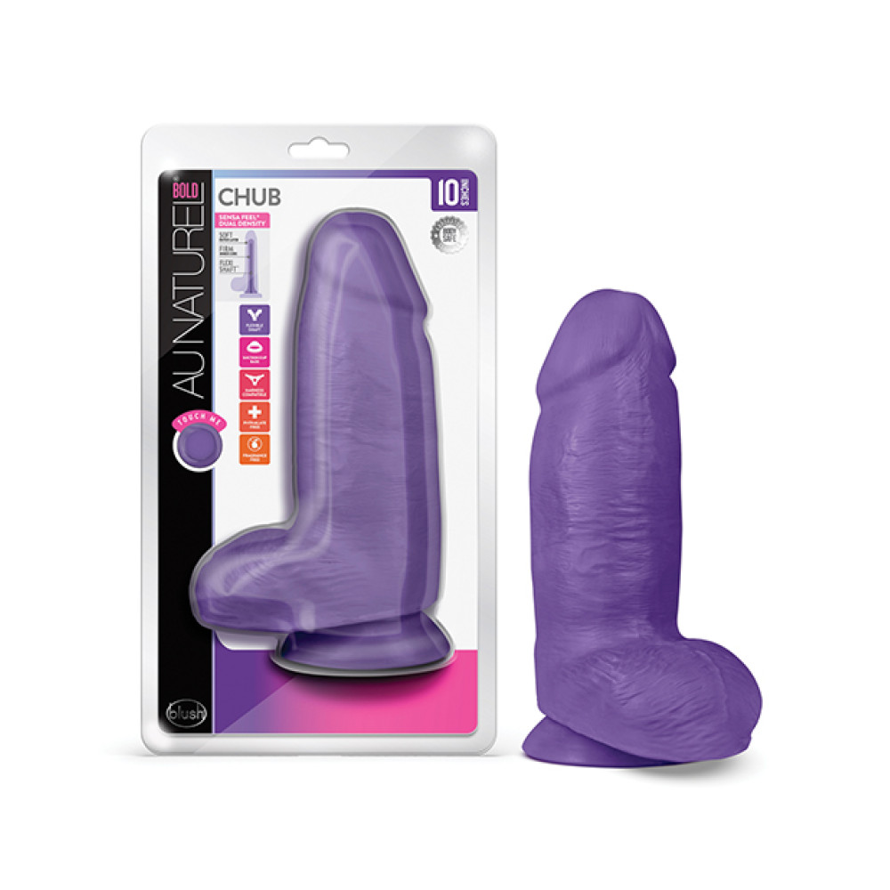 Blush Au Naturel Bold Chub 10" Dildo - Purple