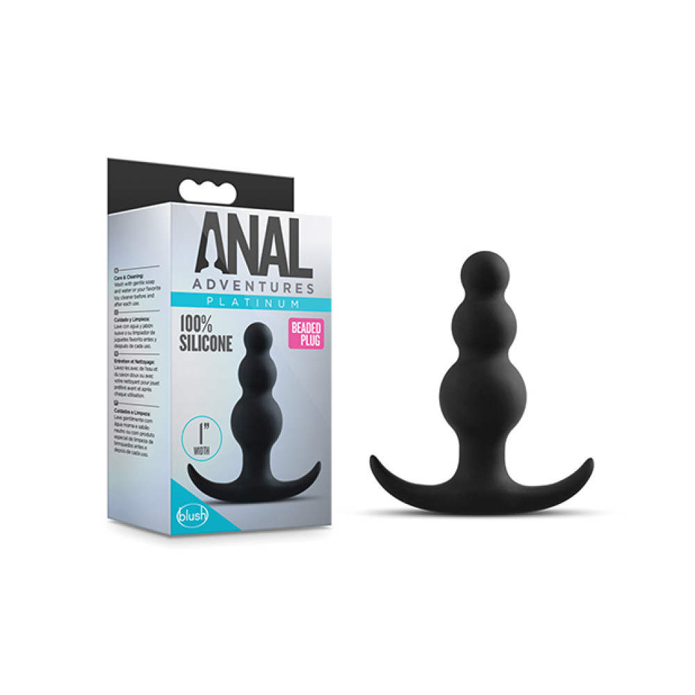 Blush Anal Adventures Beaded Plug - Black