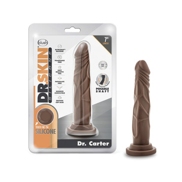 Blush Dr. Skin Silicone Dr. Carter 7.5" Dildo  - Chocolate