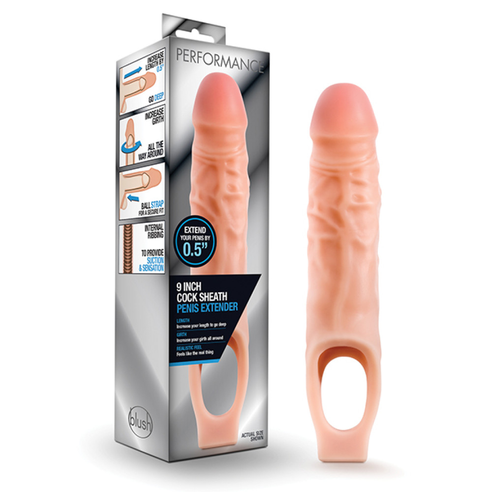 Blush Performance 9" Cock Sheath Penis Extender - Flesh