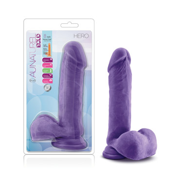 Blush Au Natural Bold Hero 8" Dildo - Purple