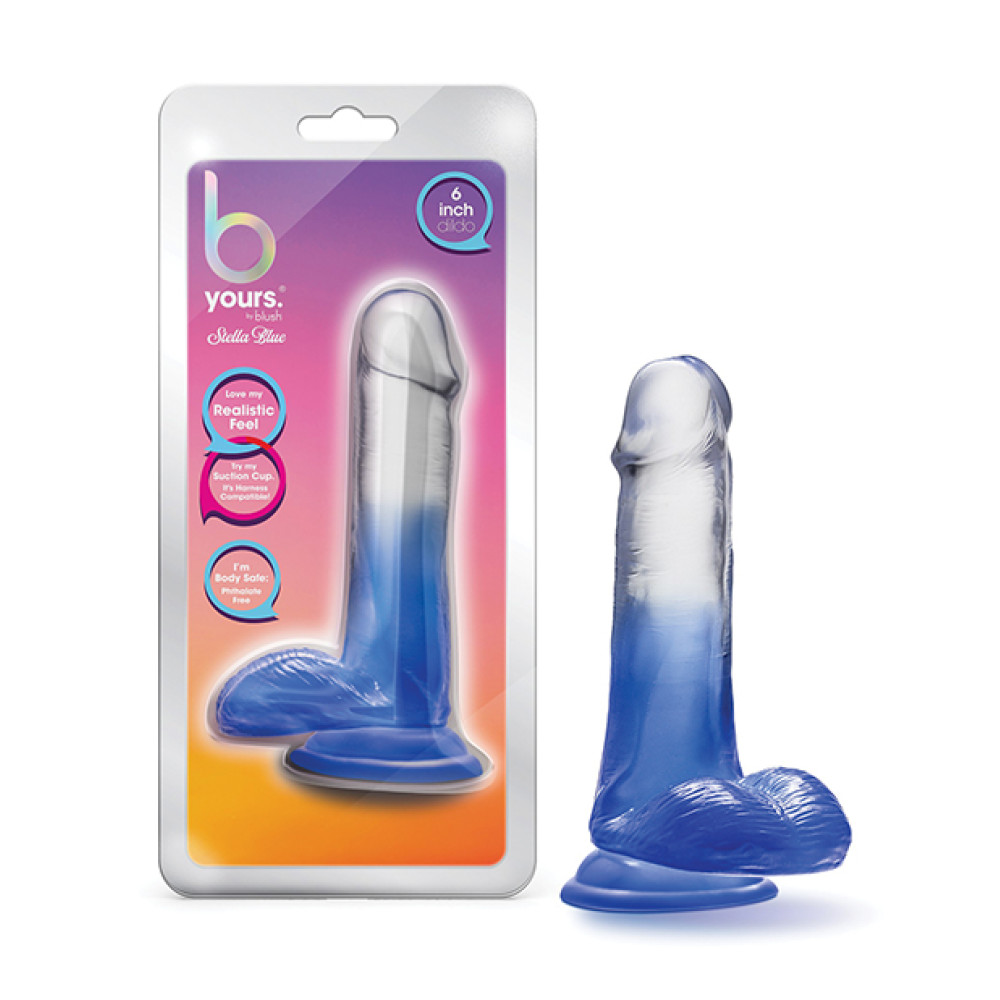 Blush B Yours 6" Stella Blue Dildo - Blue