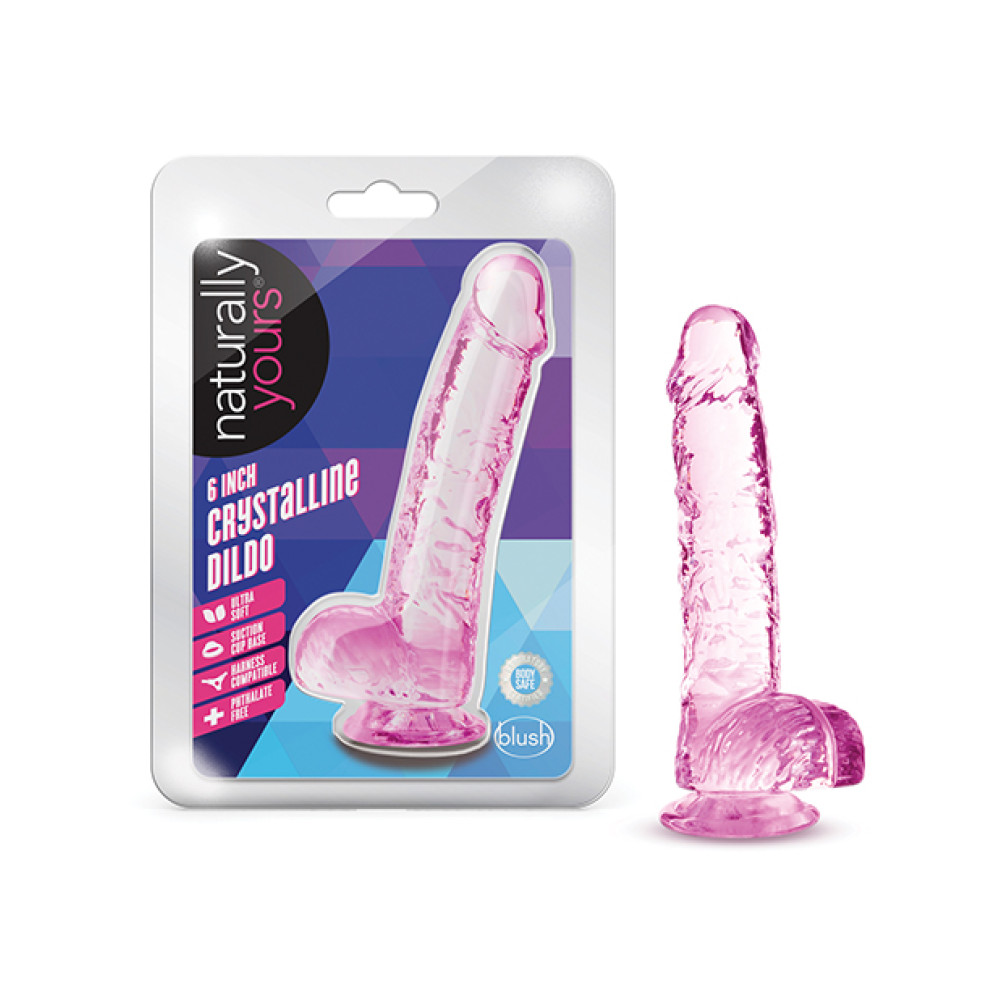 Blush Naturally Yours 6" Crystalline Dildo - Rose