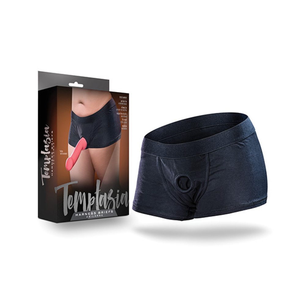 Blush Temptasia Harness Briefs 2XL - Black