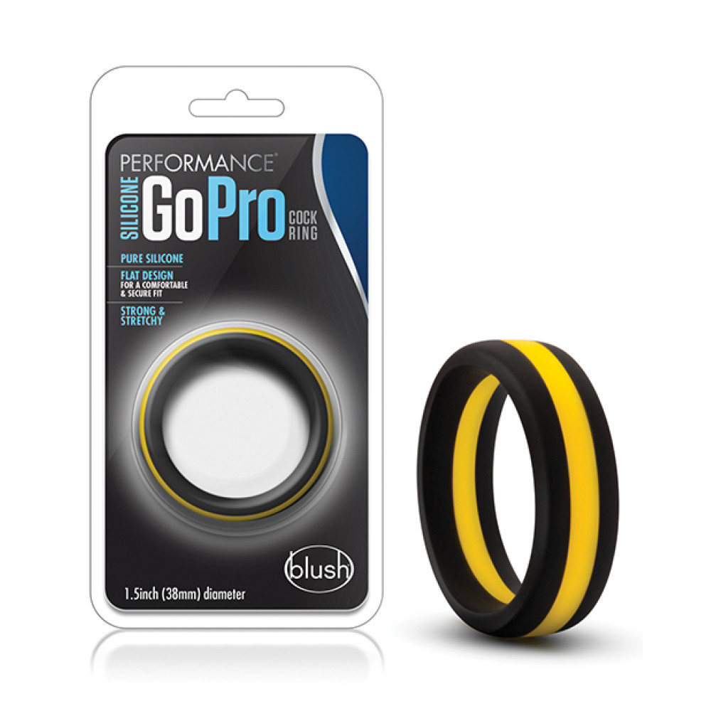 Blush Performance Silicone Go Pro Cock Ring - Black/Gold