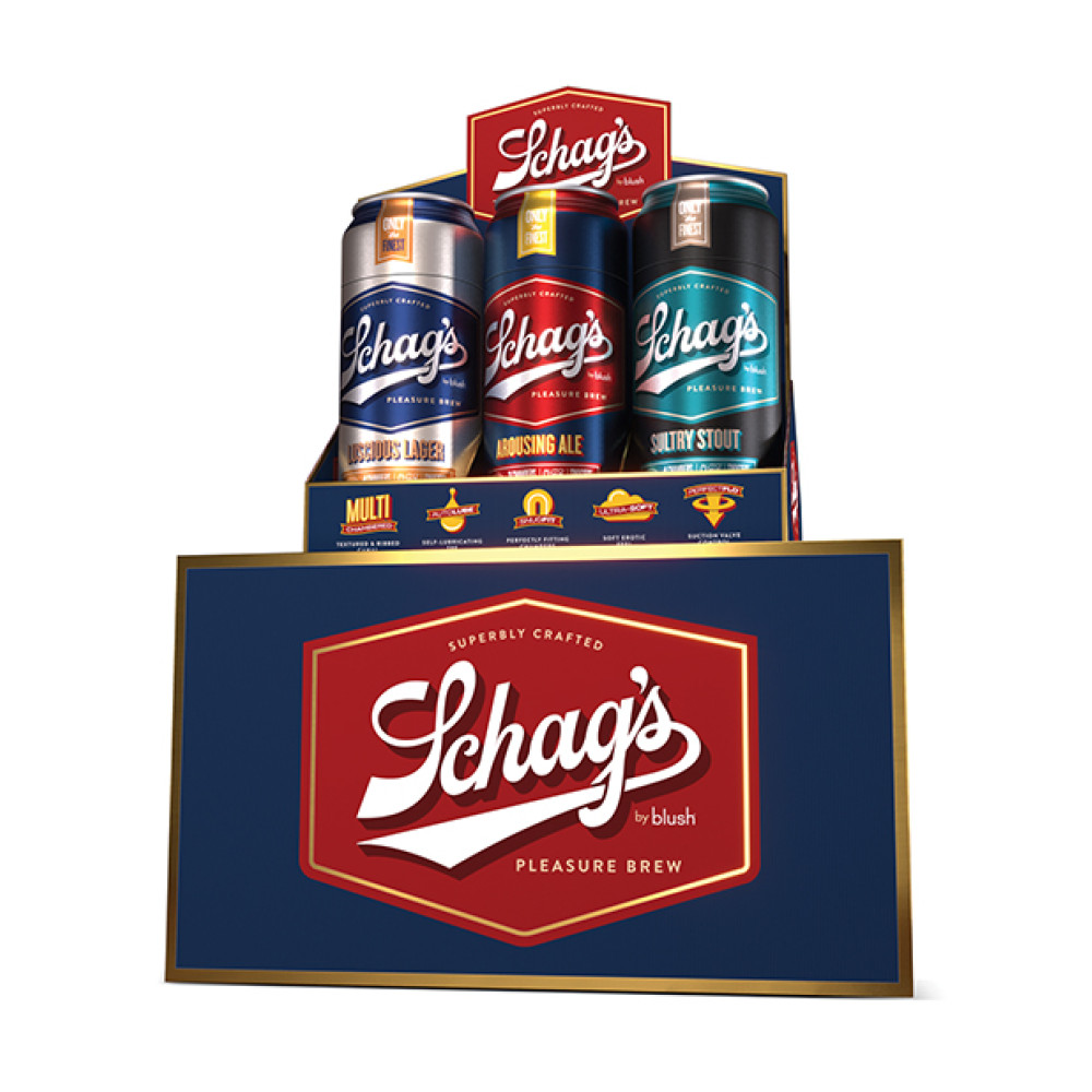 Blush Schag's Beer Can Stroker 12 Pack Merchandising Kit