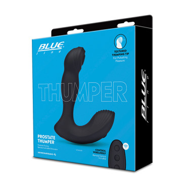Blue Line Vibrating Prostate Thumper w/Remote - Black