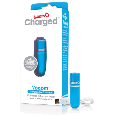 Screaming O Charged Vooom Rechargeable Bullet Vibe - Blue