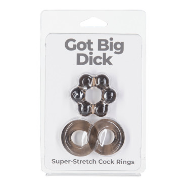 Got Big Dick 2 Pack Cock Rings - Black